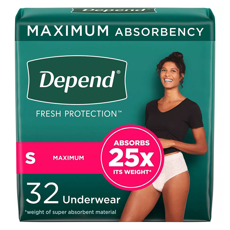Depend Super Absorbency Underwear Female SM/MED 60/bx