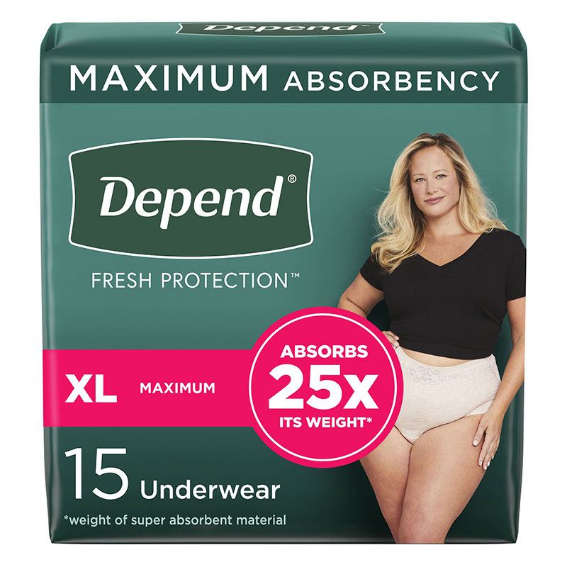 Depend Women's Fit-Flex Max Extra Large Case of 30