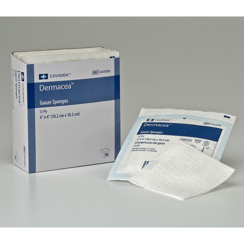 Covidien Dermacea 12-Ply Gauze Sponge Dressing 4x4 25ct