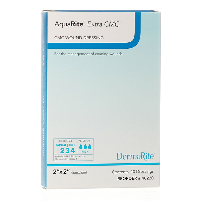DermaRite AquaRite Extra CMC Dressing 2x2 inch Box of 10