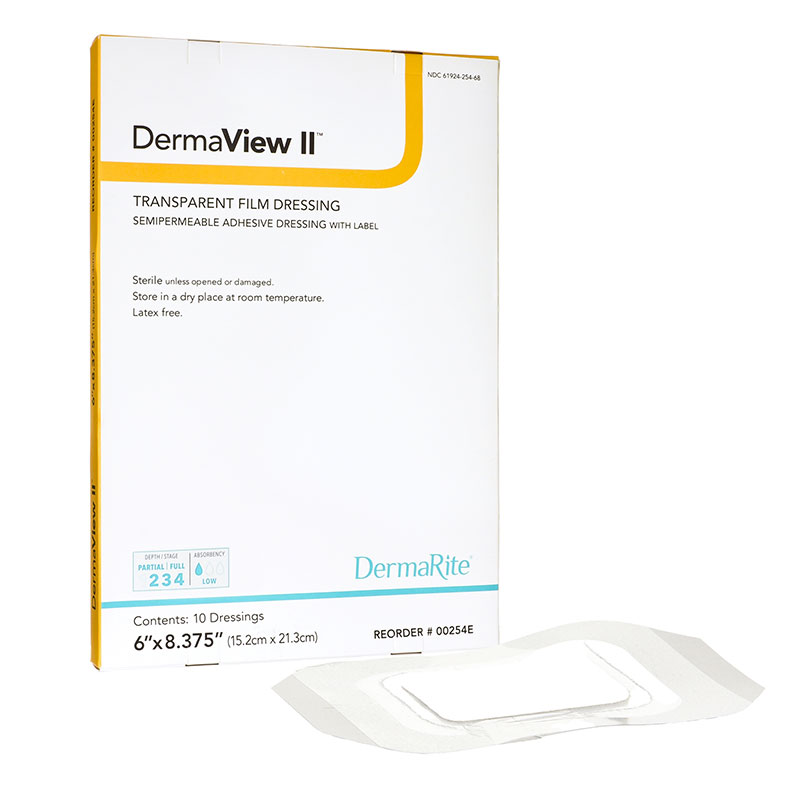 DermaRite DermaView II Transparent Film Frame 6x8.375 inch Box of 10