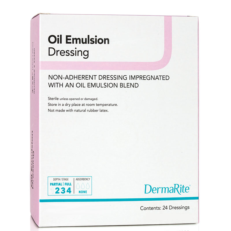 DermaRite Oil Emulsion Non-Adherent Wound Dressing 3x3 inch Box of 50
