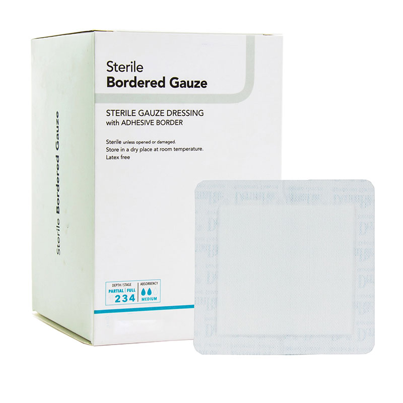 DermaRite Sterile Border Gauze Dressing 2x2 inch Box of 50