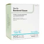 DermaRite Sterile Border Gauze Dressing with Adhesive Border 3.6x4 inch Box of 50 thumbnail