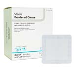 DermaRite Sterile Border Gauze Dressing with Adhesive Border 3.6x4 inch Box of 50 thumbnail