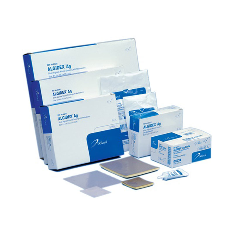DeRoyal Algidex Ag Silver Alginate Wound Dressing with Foam Back 8x8 inch Box of 5