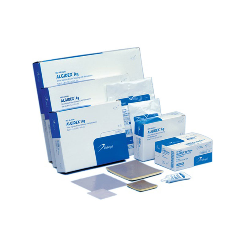 DeRoyal Algidex Ag Silver Alginate Wound Dressing with Foam Back 2x2 inch Box of 5
