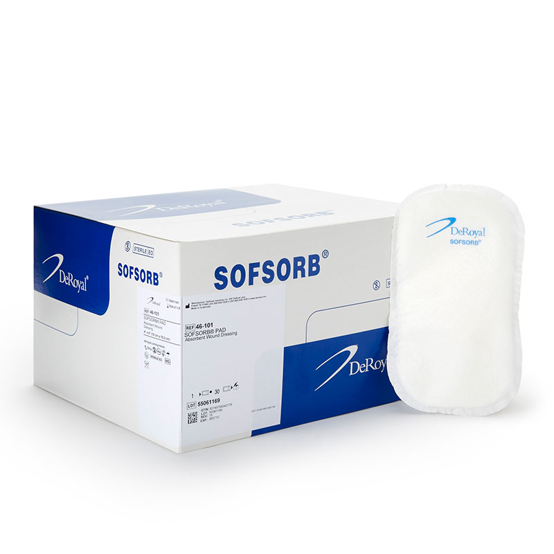 DeRoyal Sofsorb Absorbent Wound Dressing 4x6 inch Box of 30