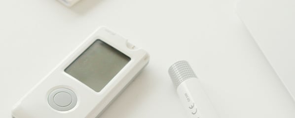 diabetic supplies on a white background