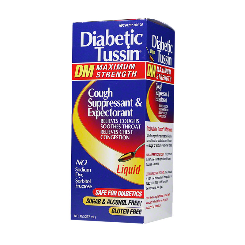 Diabetic Tussin DM Cough Suppressant Expectorant Maximum Strength 8oz