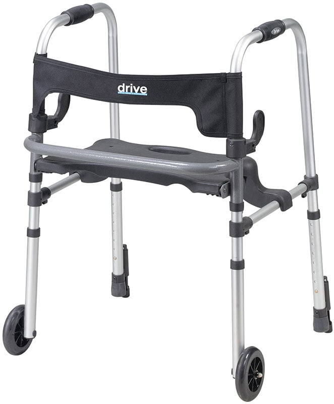 Drive Medical Clever Lite LS Rollator Walker w/Push Down Brakes Gray