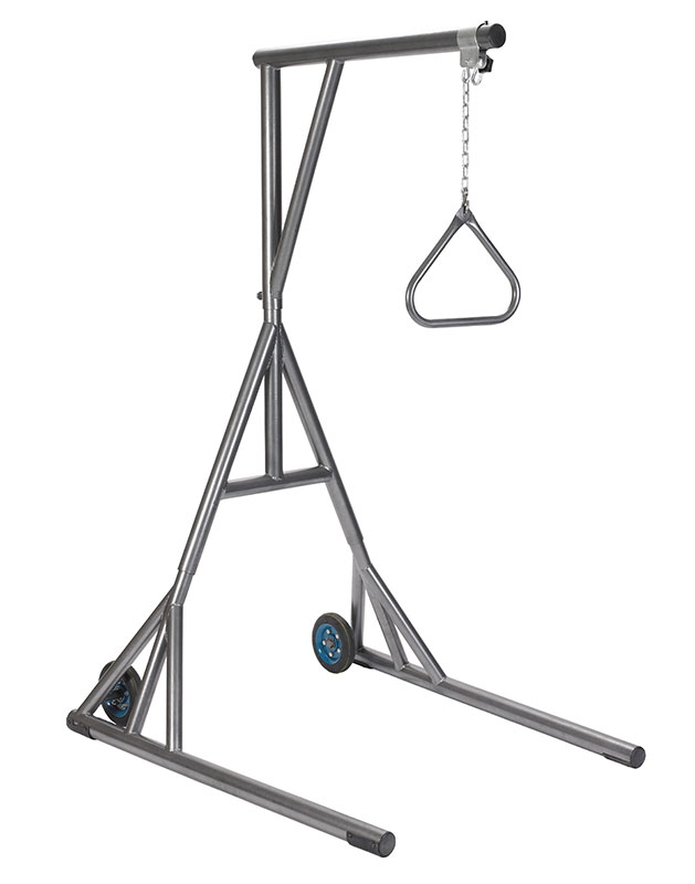 Drive Medical Heavy Duty Silver Vein Trapeze with Base and Wheels