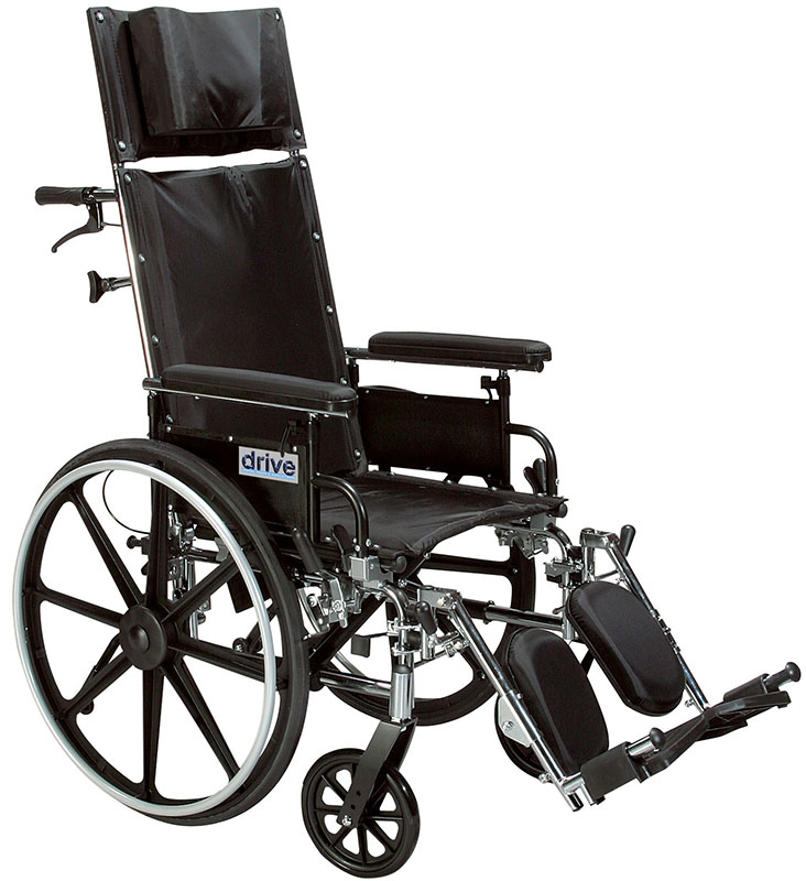 Drive Medical 14 Inch Reclining Wheelchair Viper Plus - PL414RBDDA