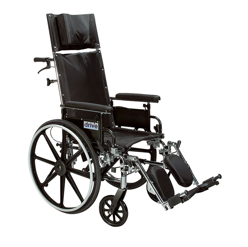 Drive Medical Viper Plus GT 20 Inch Reclining Wheelchair With Desk Arms