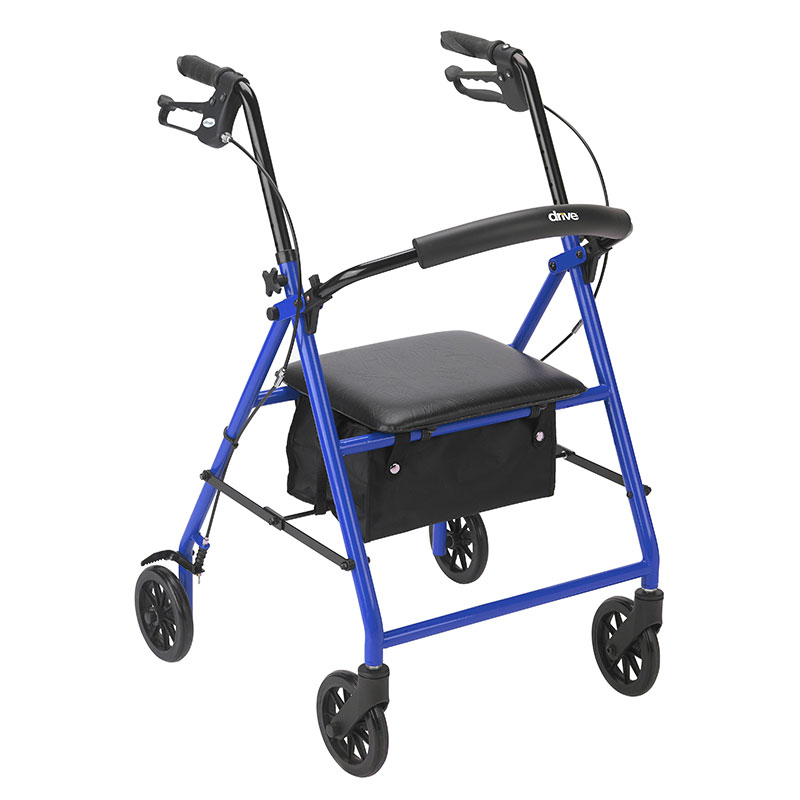 Drive Medical Rollator with 6 inch Wheels Blue