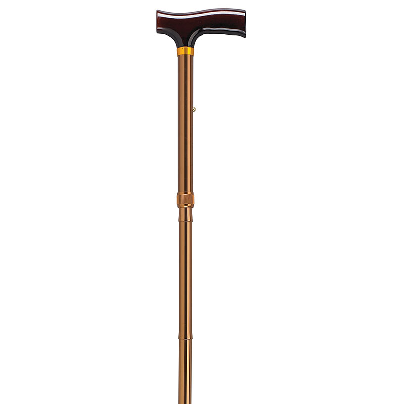 Drive Medical Lightweight Adjustable Bronze Folding Cane w/T Handle