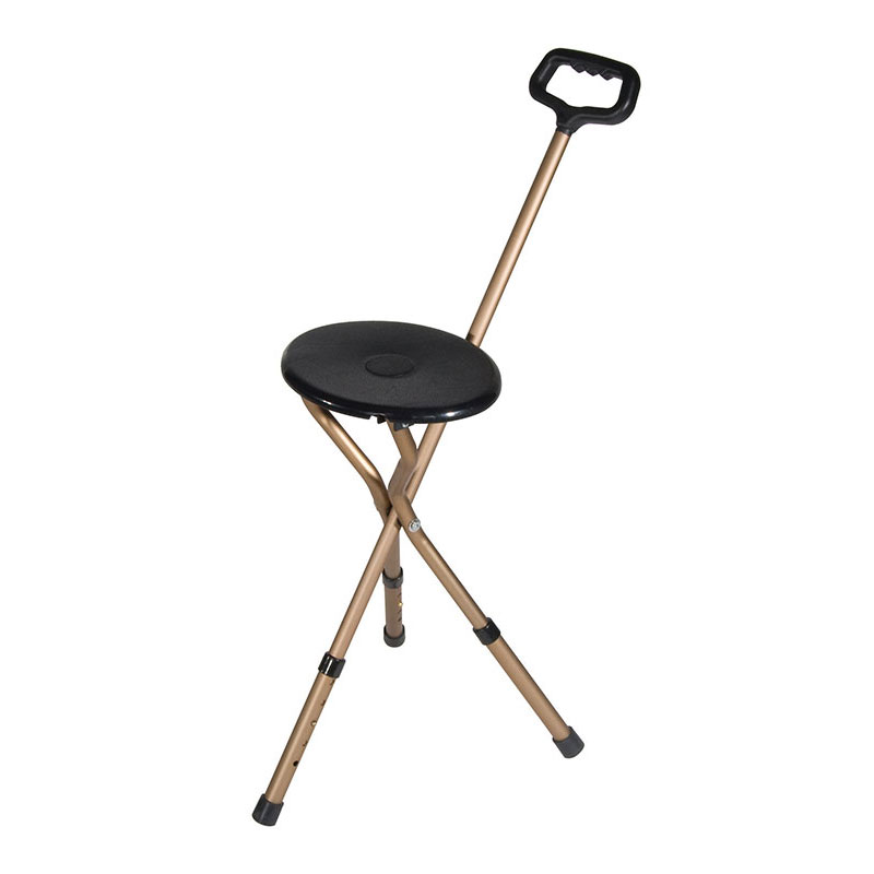 Drive Medical Adjustable Height Folding Lightweight Cane Seat Bronze