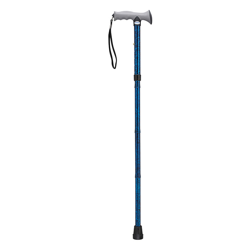 Drive Medical Adjustable Lightweight Folding Cane w/Gel Grip Blue