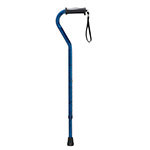 Drive Medical Adjustable Height Offset Handle Cane w/Gel Grip Blue thumbnail