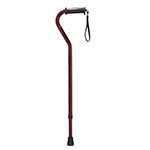 Drive Medical Adjustable Height Offset Handle Cane w/Gel Grip Red thumbnail