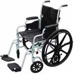 Drive Medical 20" Chrome Lightweight Wheelchair, Transport Chair Combo thumbnail