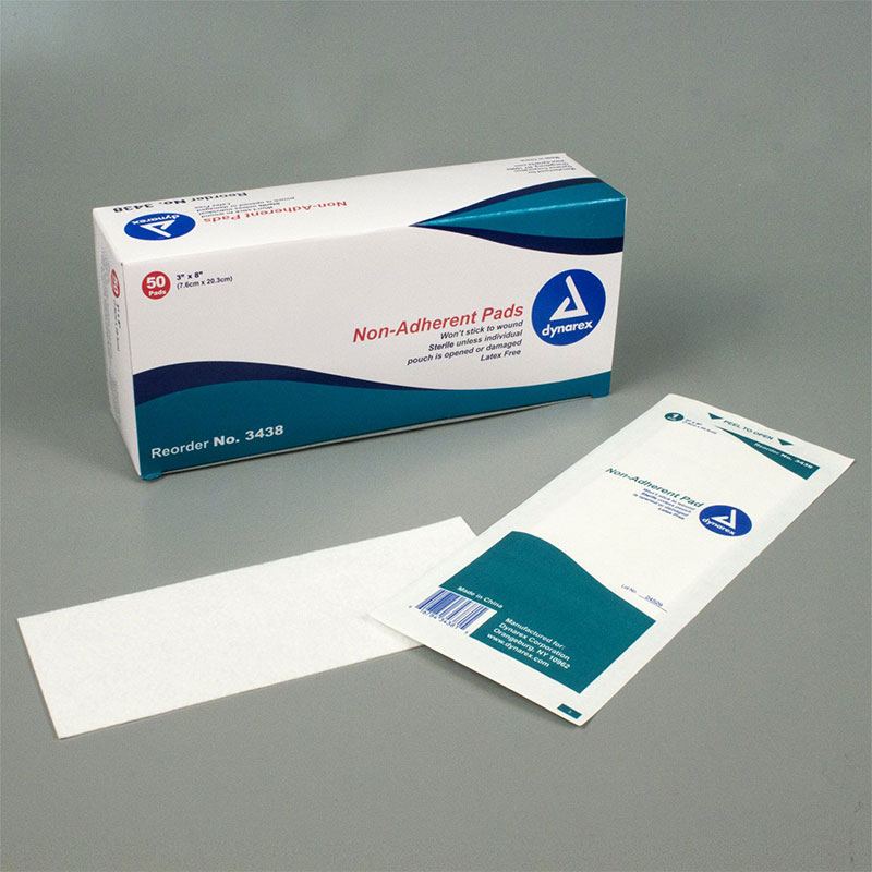 Dynarex Non-Adherent Pad 3x8 inch Sterile Box of 50