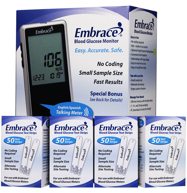 Free Embrace Talking Meter Kit with the Purchase of 200 Test Strips