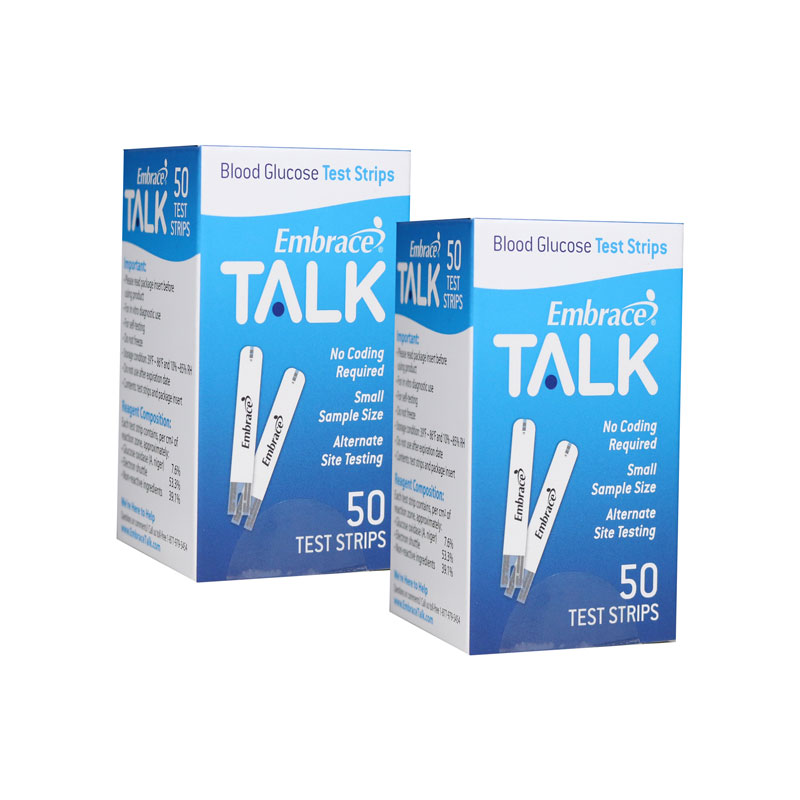 Embrace Talk Blood Glucose Test Strips 50/bx Case of 12