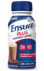Abbott Ensure Plus Shake Gluten-Free Creamy Milk Chocolate 8oz 24-Pack