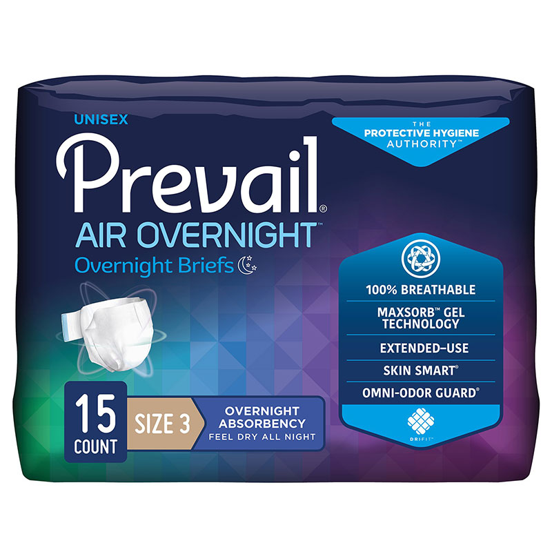 First Quality Prevail Air Overnight Size 3 X-Large 58-70 inch Package of 15
