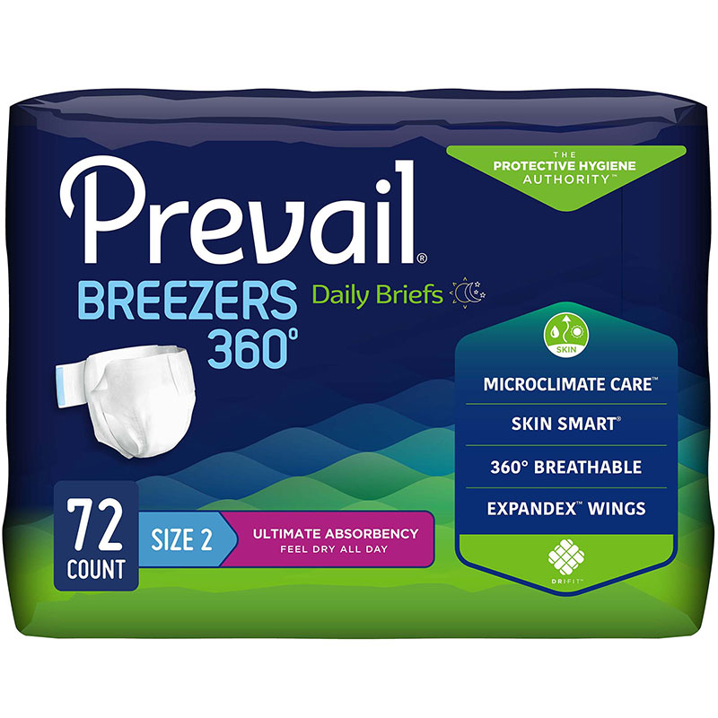First Quality Prevail Air Plus Briefs Size 2 Large 45-62 inch Case of 72
