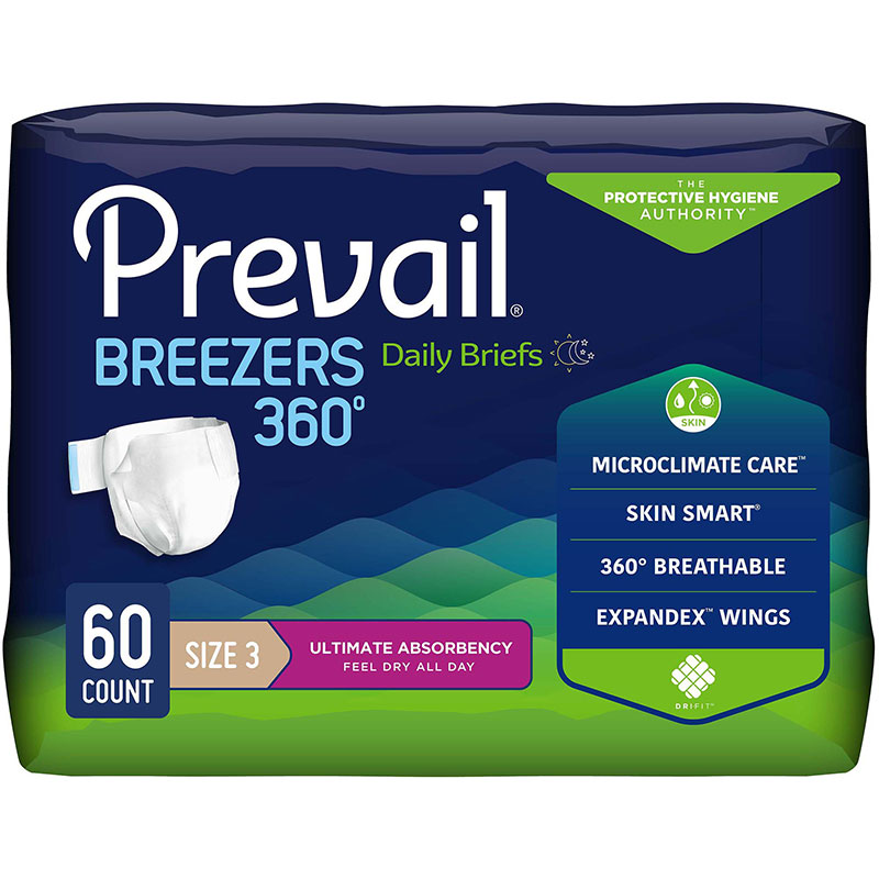 First Quality Prevail Air Plus Briefs Size 3 X-Large 58-70 inch Case of 60