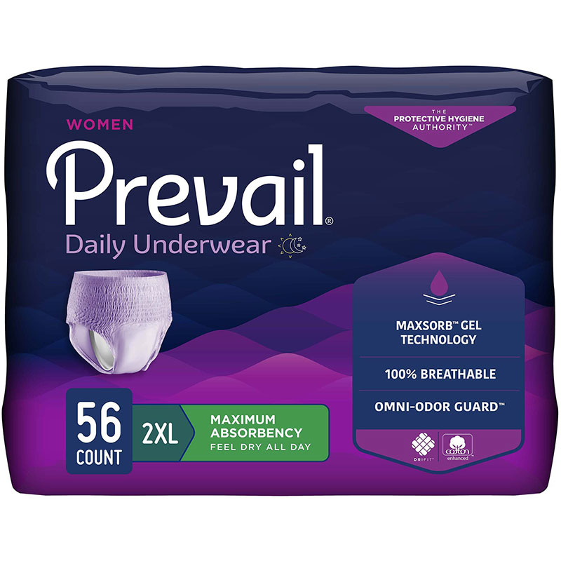 First Quality Prevail Underwear For Women 2X-Large 64-80 inch Waist/Hip Case of 56