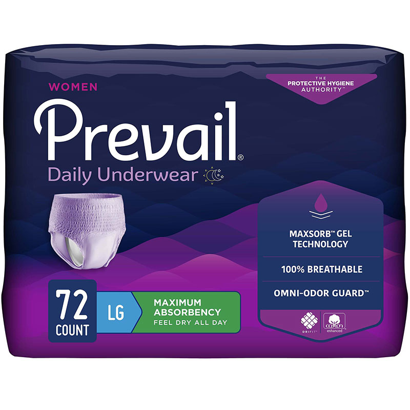 First Quality Prevail Underwear For Women Large 38-50 inch Waist Case of 72