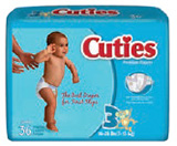 First Quality Cuties Baby Diapers White 12-18lbs CR2001 168/cs