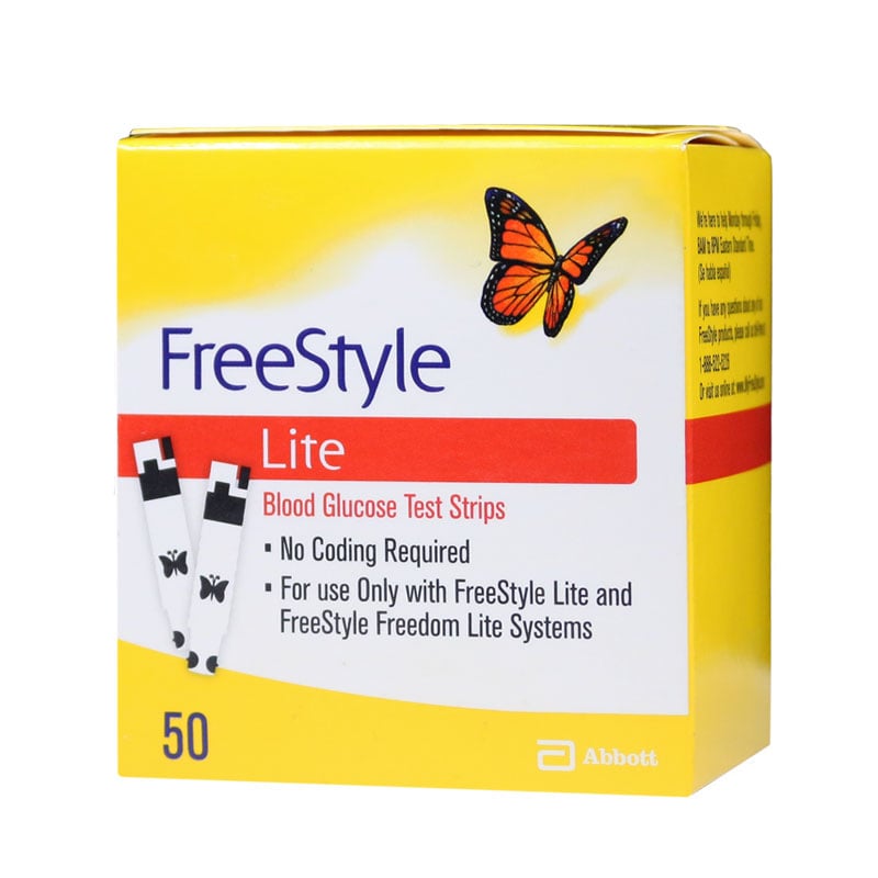 FreeStyle Lite Blood Glucose Test Strips Box of 50