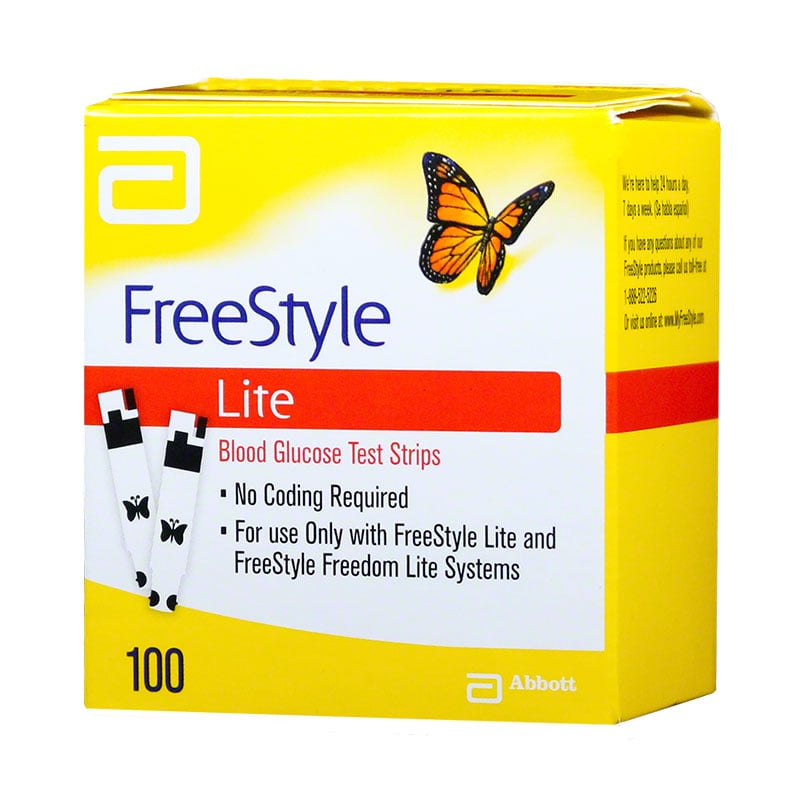 FreeStyle Lite Blood Glucose Test Strips - Box of 100