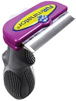 FURminator Deshedding Tool For Short Hair Feline 2.65 inch Wide - Purple