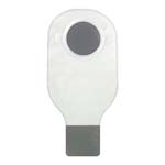 Genairex Securi-T USA 12 inch Drainable Pouch Transparent 1 Curved Tail Closure 2.25 inch Flange Box of 10 thumbnail