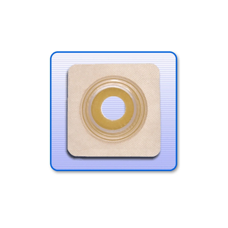 Genairex Securi-T USA 4.25x4.25 inch Standard Wear Wafer Tan Tape Collar 1 inch Stoma Box of 10