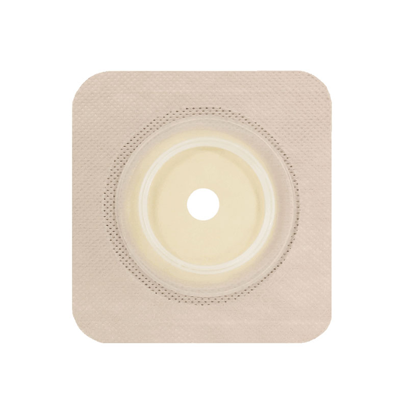 Genairex Securi-T USA 4.25x4.25 inch Standard Wear Wafer Tan Tape Collar 1.25 inch Stoma Box of 10