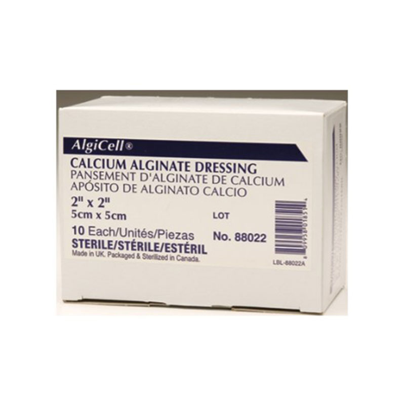 Gentell Algicell Calcium Alginate Dressing 2x2 inch Box of 10