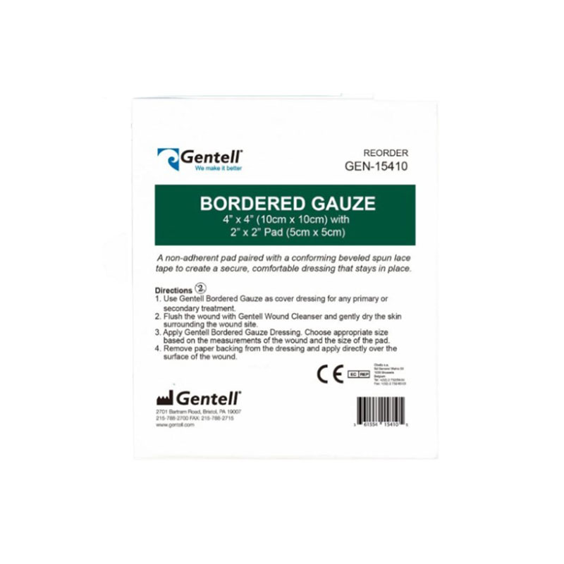 Gentell Bordered Gauze Dressing 4x4 inch Pack of 10