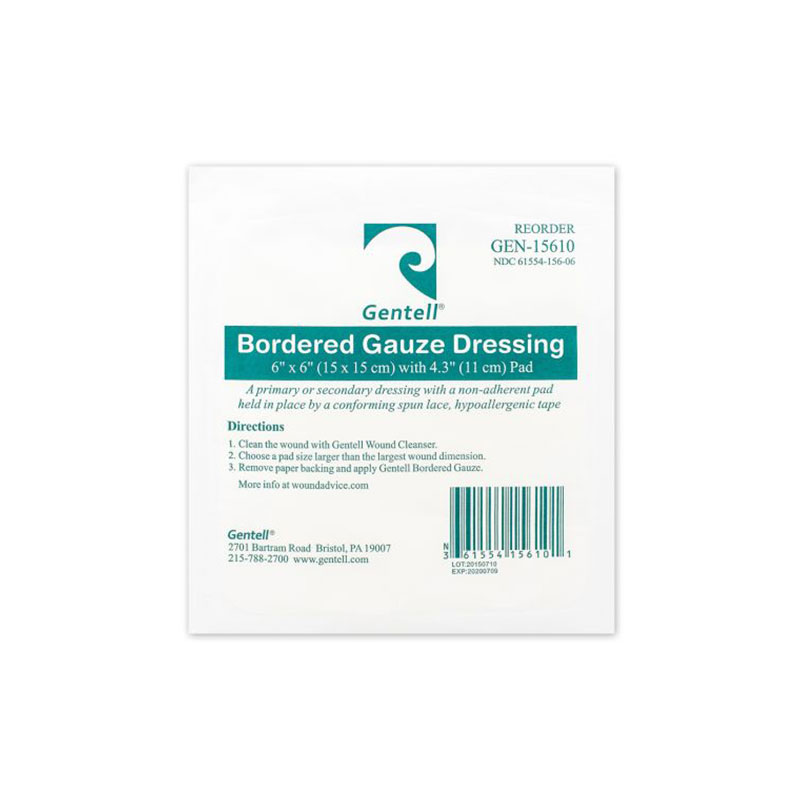 Gentell Bordered Gauze Dressing 6x6 inch Pack of 50