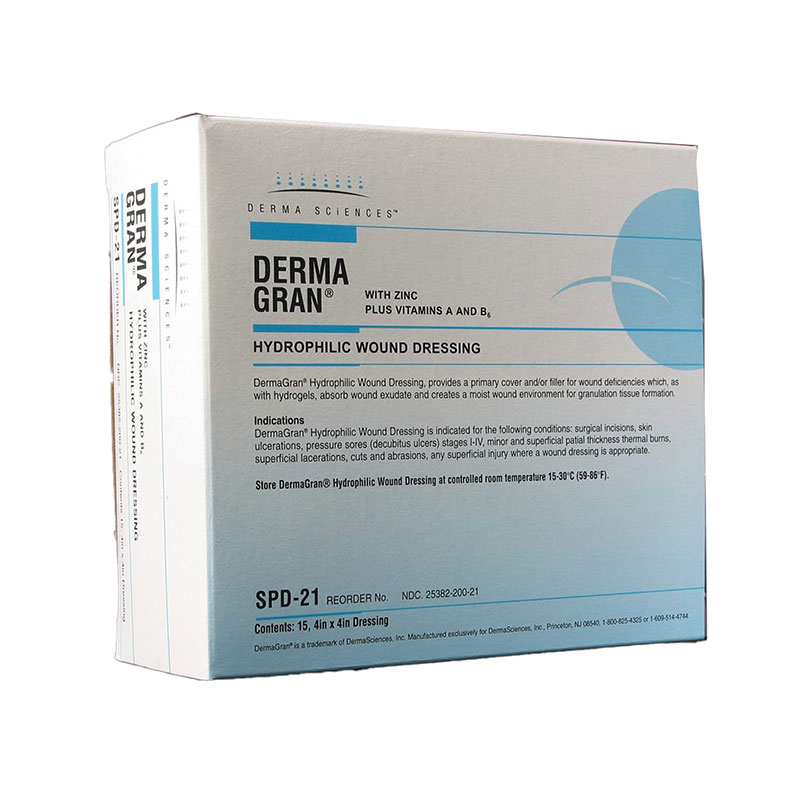 Gentell Dermagran Hydrophilic Impregnated Gauze Wound Dressing 8x8 inch Box of 15