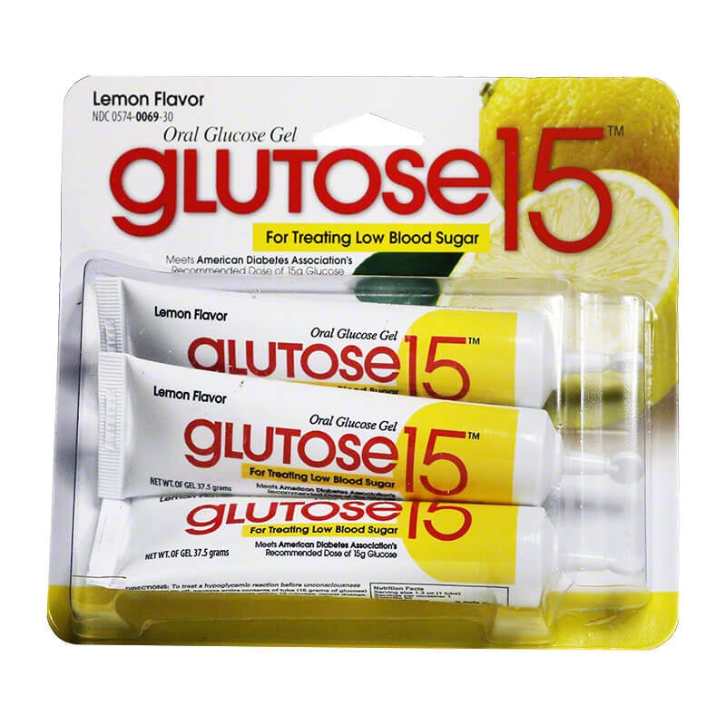 Glutose 15 Oral Glucose Gel- Lemon Flavor - 3 ct.
