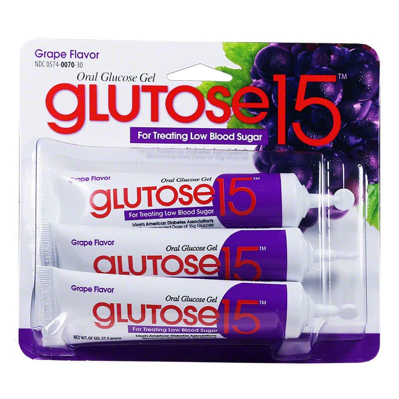 Glutose 15 Oral Glucose Gel - Grape Flavor - 3 ct.