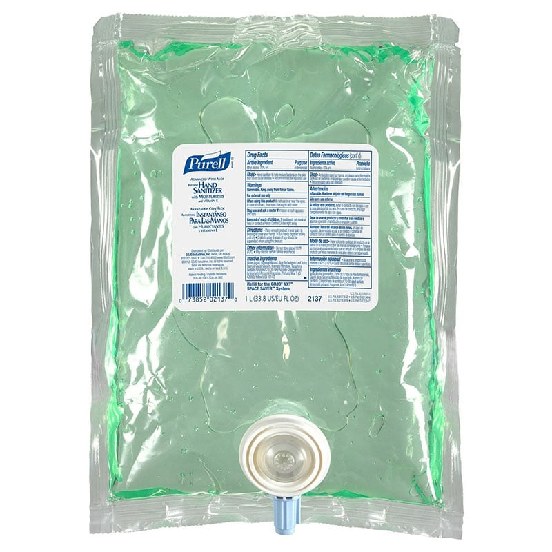 GOJO Purell Advanced Hand Sanitizer Aloe Gel Refill for NXT Dispenser 1000mL