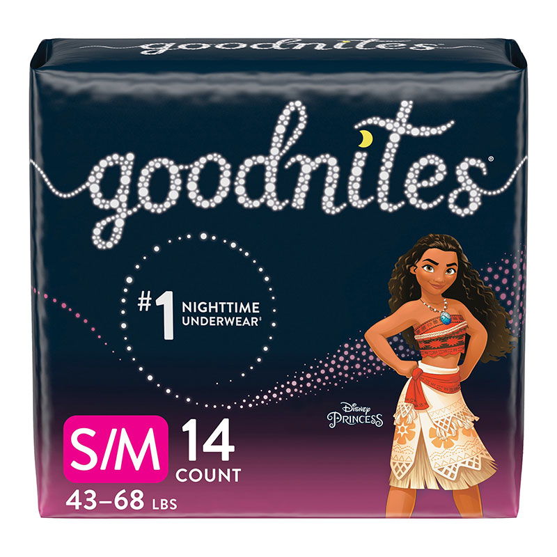 Goodnites Disposable Underwear for Girls Small/Medium Jumbo Case of 56