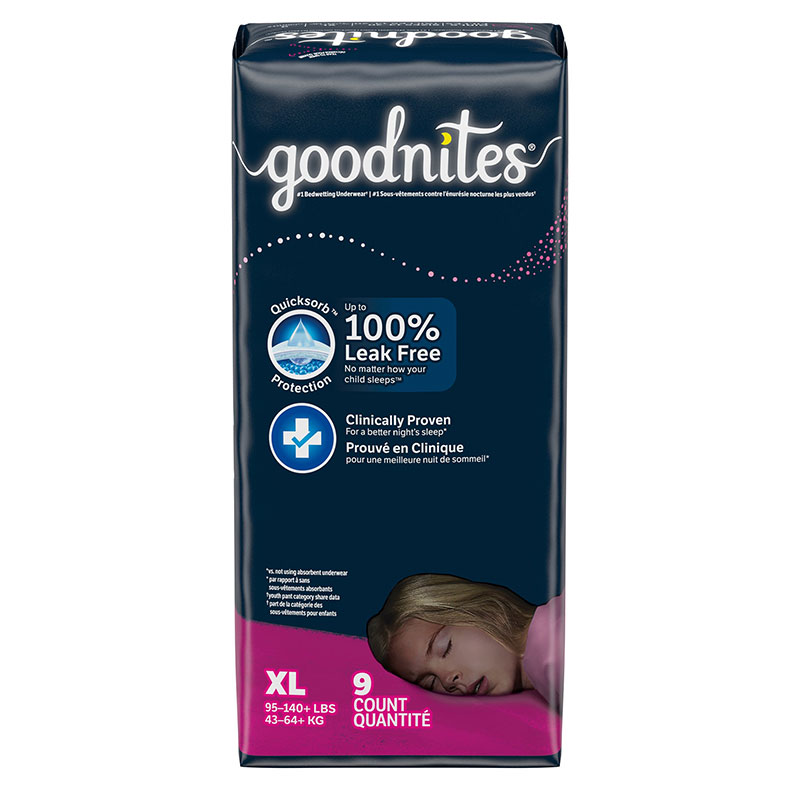 Goodnites Youth Pants Extra Large Girl Jumbo Pack Case of 36